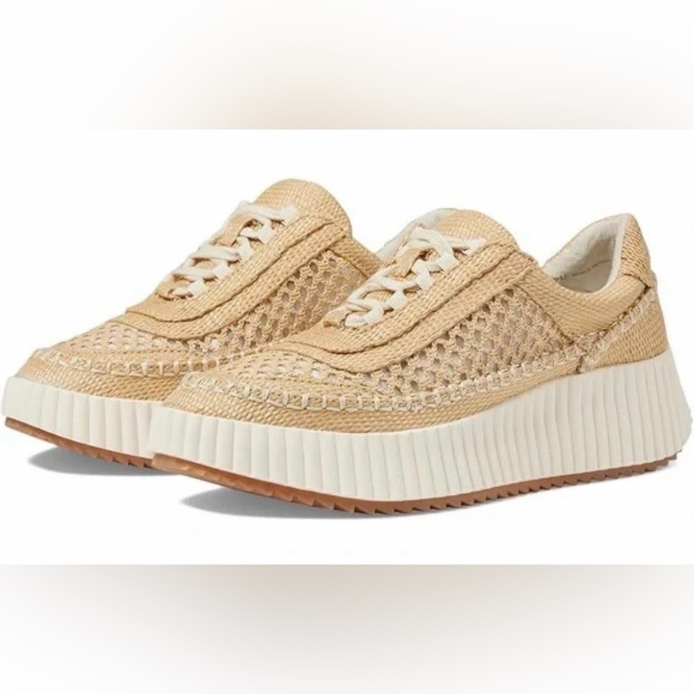Dolce Vita Beige Woven Platform Sneakers